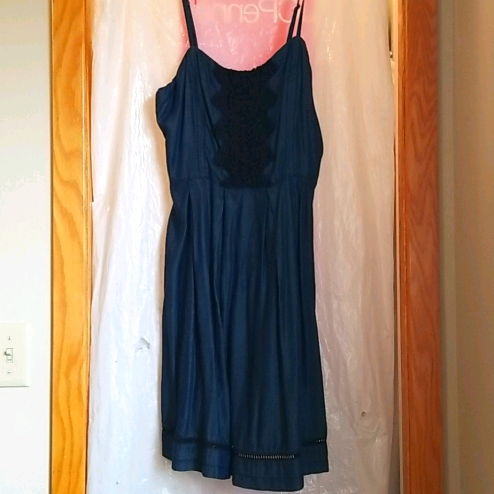 Maurices Denim Blue and Black Mini Dress